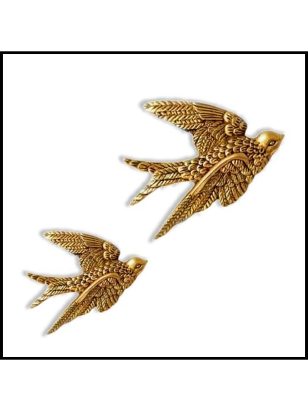 2 Pack Resin Vintage Bird Wall Sculpture Swallow Home Decor Set